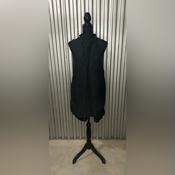 kate spade Dresses & Skirts - Women’s Designer Kate Spade Black Silk Cotton Ruffle MIDI Dress Size Small